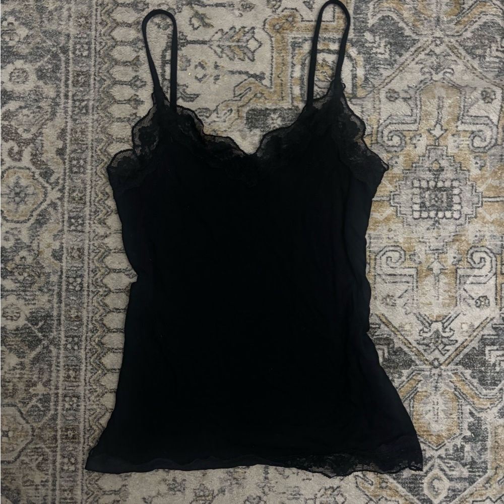Black Lace Trim Camisole